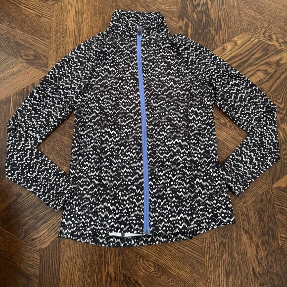Peter Millar Women’s Black & White Speckled Pattern Zip Up Jacket Size S - Picture 1 of 4